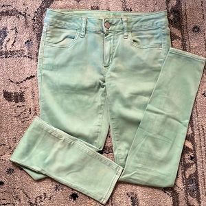 A&E light turquoise skinny jeggings size 8R